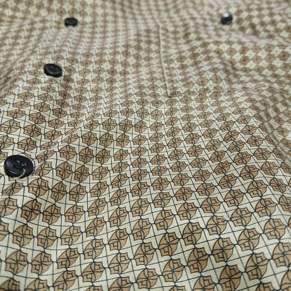 Lot Of 2 Bruno Silk Shirts XL Geometric Short Sleeve Button Up Italian Designed - Picture 6 of 11